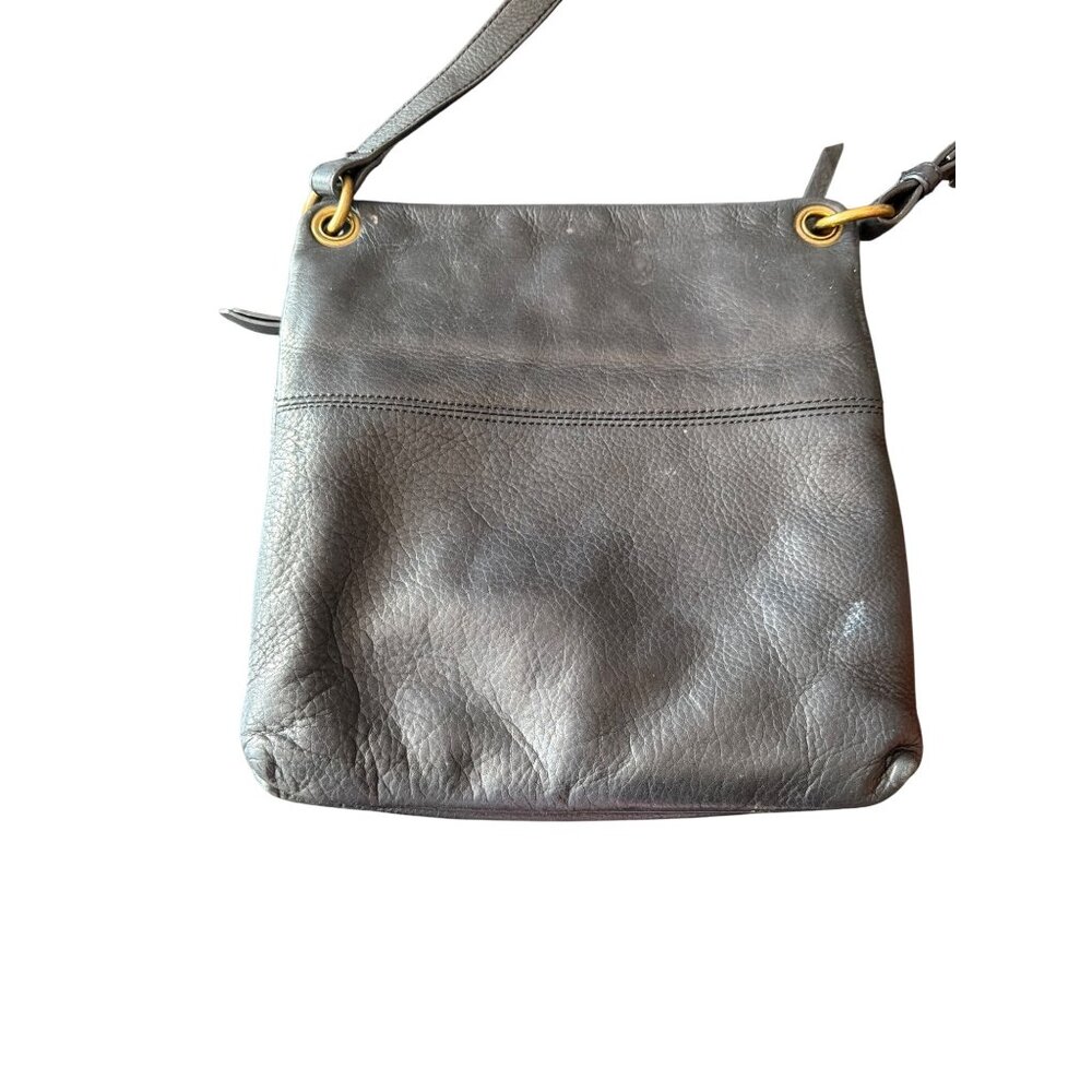 Margot New York Black Leather Crossbody Bag Adjustable Strap Minimalist - Picture 4 of 6